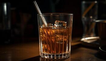 whisky highball glas weerspiegelt partij viering luxe gegenereerd door ai foto