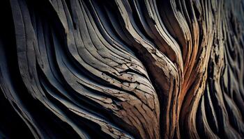 glad curves van oud boom creëren getextureerde backdrop gegenereerd door ai foto