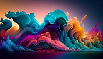 levendig kleuren stromen in abstract Golf patroon gegenereerd door ai foto
