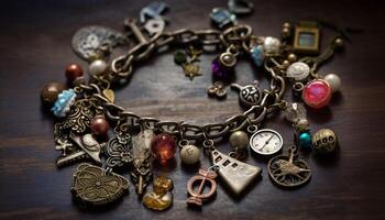 antiek sieraden verzameling, een glimmend souvenir luxe gegenereerd door ai foto