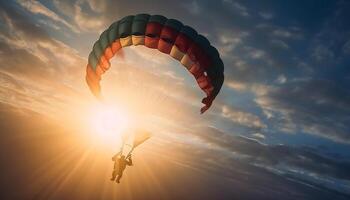 midden lucht beweging, extreem pret en vrijheid gegenereerd door ai foto