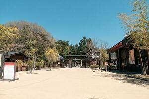 Nikko, Japan - april 10, 2023 - Ingang van edo wonderland foto