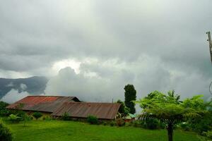 bewolkt weer en groen natuurlijk visie van longchok Bij oosten- sikkim foto