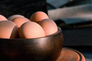close-up plaat van eieren