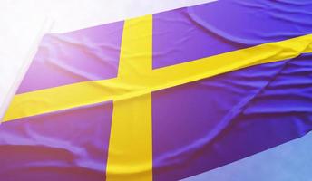 vlag van zweden op de blauwe hemel