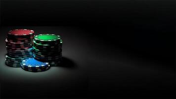 stack van realistisch kleurrijk poker chips of het gokken Munten voor casino spel. wedden Aan een beter financieel toekomst, generatief ai technologie. foto