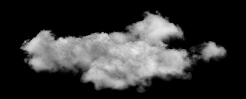 wit wolk geïsoleerd Aan zwart achtergrond,textuur rook, borstel effect foto