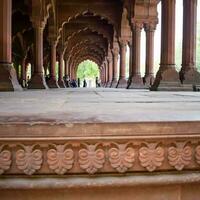 bouwkundig details van lal qila - rood fort gelegen in oud Delhi, Indië, visie binnen Delhi rood fort de beroemd Indisch oriëntatiepunten foto