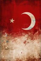 een poster met Turks vlag. illustratie ai generatief foto