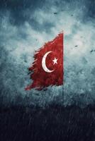 een poster met Turks vlag. illustratie ai generatief foto