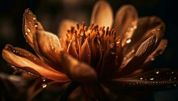 levendig gerbera madeliefje in bedauwd weide schoonheid gegenereerd door ai foto