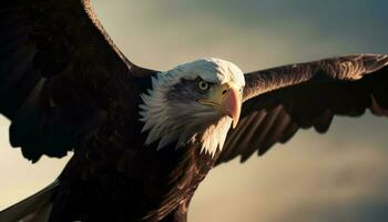 majestueus vogel van prooi verspreidt Vleugels in vrijheid gegenereerd door ai foto