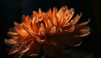 levendig gerbera madeliefje in nat weide reflectie gegenereerd door ai foto