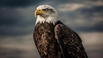 majestueus vogel van prooi stijgend in vrijheid gegenereerd door ai foto