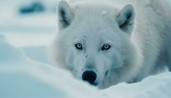 wit wolf in de sneeuwlandschap tafereel gegenereerd door ai foto