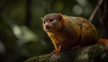 ring staart lemur zittend Aan tak, alarm gegenereerd door ai foto