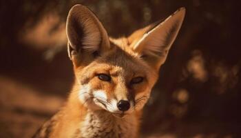 rood vos schattig gezicht in natuurlijk wildernis gegenereerd door ai foto