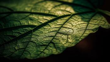 blad ader patroon in levendig groen kleur gegenereerd door ai foto