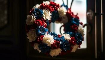 rustiek bloemen arrangement brengt zomer binnenshuis elegant gegenereerd door ai foto