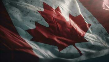 golvend Canadees vlag symboliseert nationaal trots en patriottisme gegenereerd door ai foto