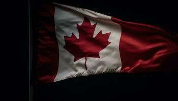 golvend Canadees vlag symboliseert nationaal trots en patriottisme gegenereerd door ai foto