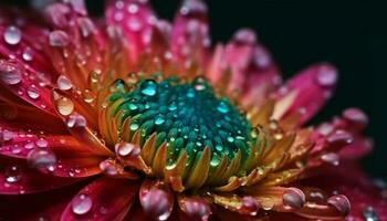 levendig gerbera madeliefje in nat zomer tuin gegenereerd door ai foto