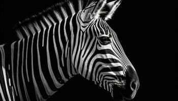 gestreept zebra in zwart en wit elegantie gegenereerd door ai foto