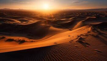 golfde zand duinen, majestueus berg bereik, rustig gegenereerd door ai foto