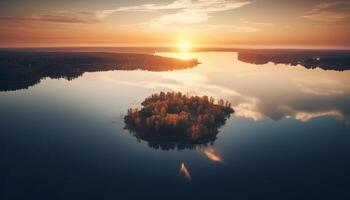 rustig tafereel, natuur schoonheid in panoramisch visie gegenereerd door ai foto