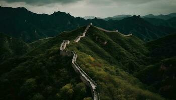 majestueus berg bereik, Beijing oude architectuur ontzag inspirerend generatief ai foto