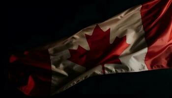 patriottisch viering met Canadees vlag golvend trots generatief ai foto