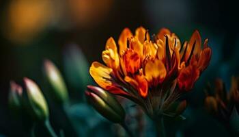 levendig tulp bloesem in formeel tuin boeket gegenereerd door ai foto