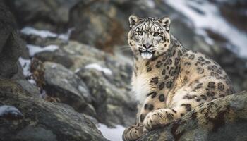 majestueus Bengalen tijger op zoek Bij camera in Woud gegenereerd door ai foto