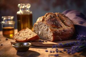 brood met granen in de keuken ai gegenereerd foto