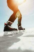 ijs het schaatsen in winter vrijheid van glijden - hockey seizoen foto