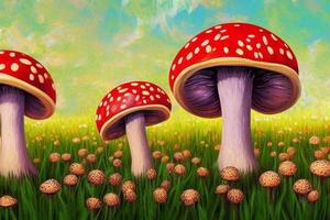 ai gegenereerd champignons kunst foto