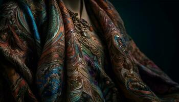 inheems culturen inspireren elegant, multi gekleurde textiel voor traditioneel kleding ontwerpen gegenereerd door ai foto