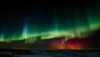 sterrenhemel nacht verlicht majestueus berg reeks in levendig multi gekleurde landschap gegenereerd door ai foto