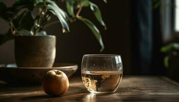 rustiek whisky bar serveert biologisch fruit cocktails in elegant glaswerk gegenereerd door ai foto