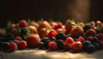 vers biologisch BES toetje een zoet zomer fijnproever genot gegenereerd door ai foto