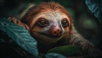 bedreigd lemur collega's door Woud, een portret van natuur schoonheid gegenereerd door ai foto