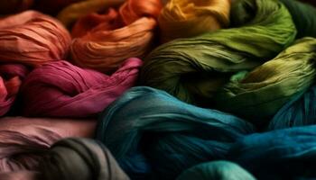 zacht wol textiel in multi gekleurde patroon voor mode industrie ontwerp gegenereerd door ai foto