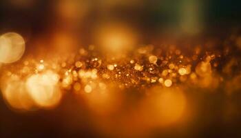 glinsterende goud cirkels verlichten abstract backdrop voor feestelijk viering gegenereerd door ai foto