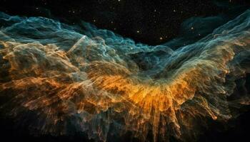 abstract heelal illustratie gloeiend ster Golf in diep ruimte chaos gegenereerd door ai foto