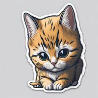 schattig kat stickers. tekenfilm kat. ai gegenereerd beeld foto