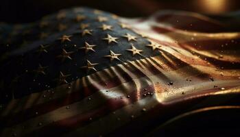 gouden ster schijnt met patriottisch trots en vrijheid gegenereerd door ai foto