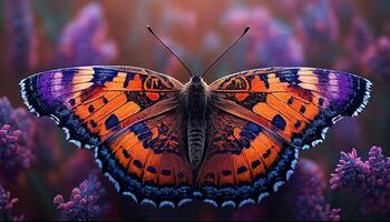 multi gekleurde vlinder in natuur, macro schot ,generatief ai foto