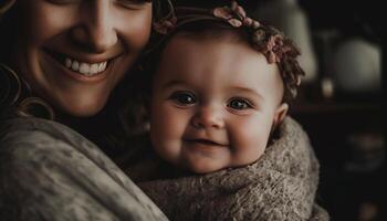 liefde en vreugde in een familie portret gegenereerd door ai foto