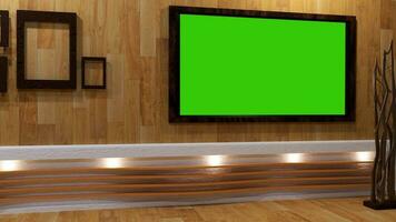 studio de perfect backdrop voor ieder groen scherm of chroma sleutel video productie, en ontwerp. 3d geven foto