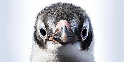 ai gegenereerd. ai generatief. foto illustratie van weinig baby pinguïn schattig grappig gezicht. grafisch kunst